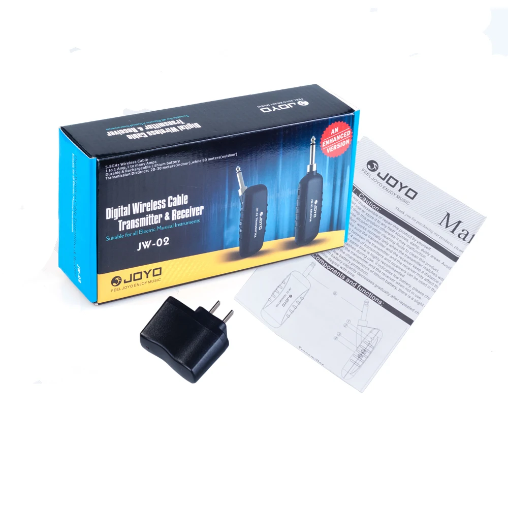 joyo jw 02 58 ghz wireless system sender empfänger für elektrische gitarre bass bequem wiederaufladbare gitarre digital receiver free globa