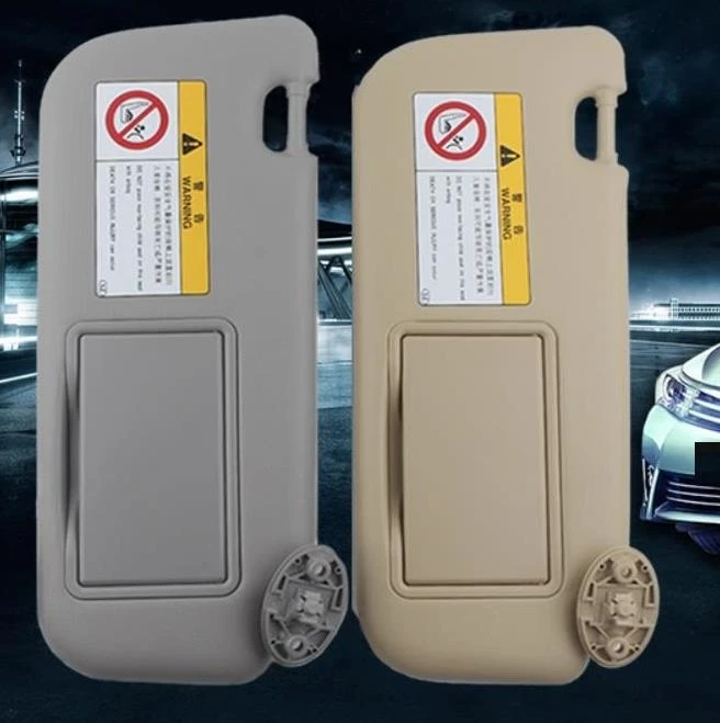 Солнцезащитный козырек серый бежевый с зеркалом для макияжа Toyota Corolla 2014 2017