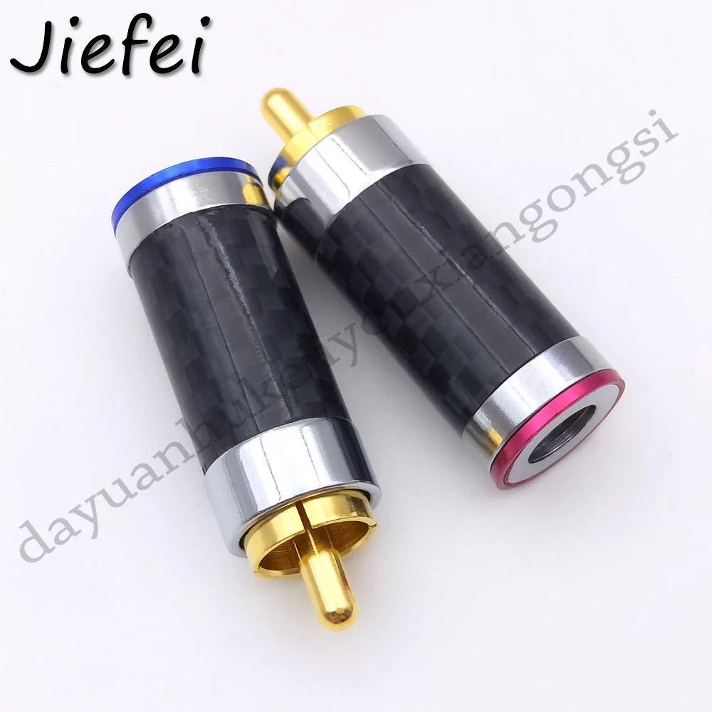 1 шт. разъем RCA из углеродного волокна с позолоченным штекером|Соединители| |