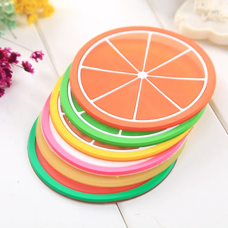 2pcs Kawaii Office Desk Set Fresh Fruit Coaster Accessories Placement for Mugs Cup Table Decoration Organizer Supply| |