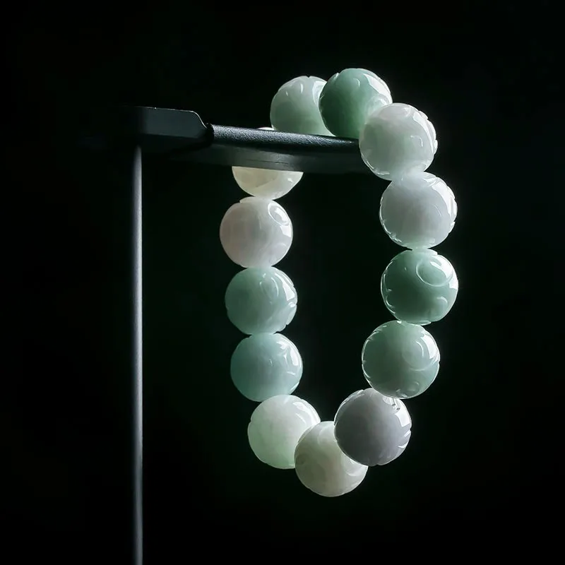 Нефритовый камень жадеит Изумрудный браслет из бисера очаровательные ювелирные