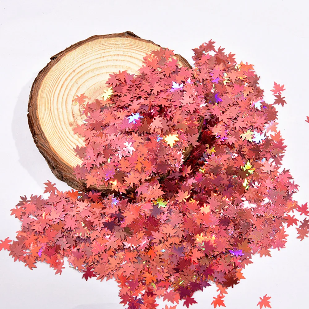 

1Bag Nail Glitter Sequins 50g Nail Art Decoration Laser Shiny DIY Holo Autumn Flake Applique UV Sticker Maple Leaf Sequins LP/C5