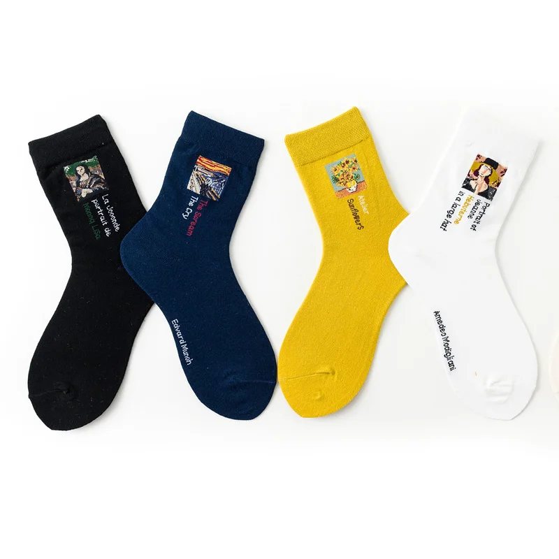 Женские носки Мультяшные уличные скейтборд каваи веселые счастливые