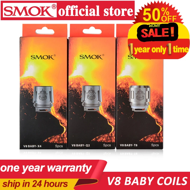 Электронных сигарет Smok V8 ребенка катушки головы Baby T8 T6 X4 Q2 ядро для TFV8 маленьких