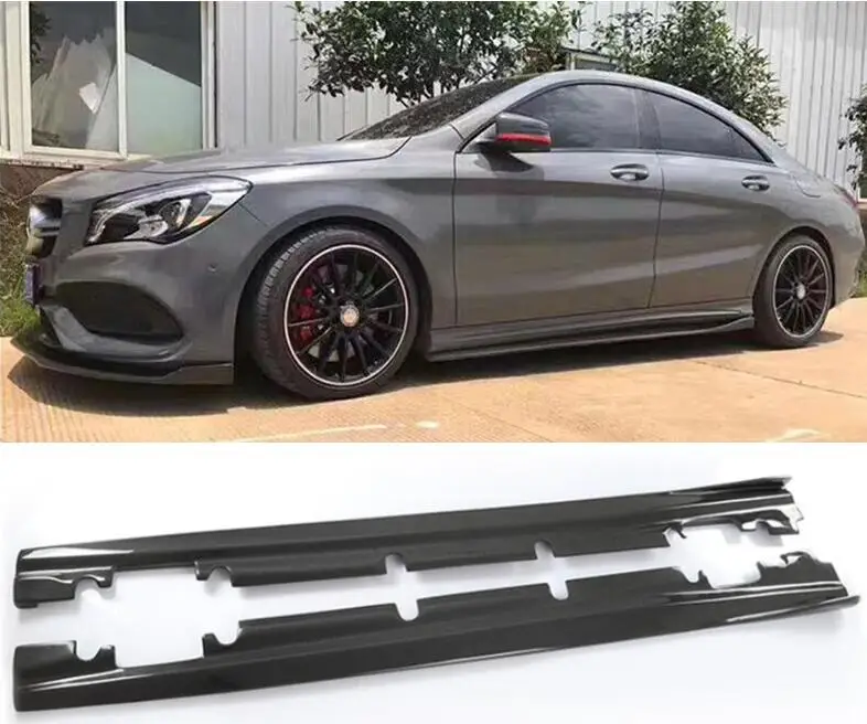 

REAL CARBON FIBER SIDE BODY SKIRTS KIT LIP COVER FOR Mercedes-Benz CLA W117 180 200 220 260 2013 2014 2015 2016 2017 2018 2019