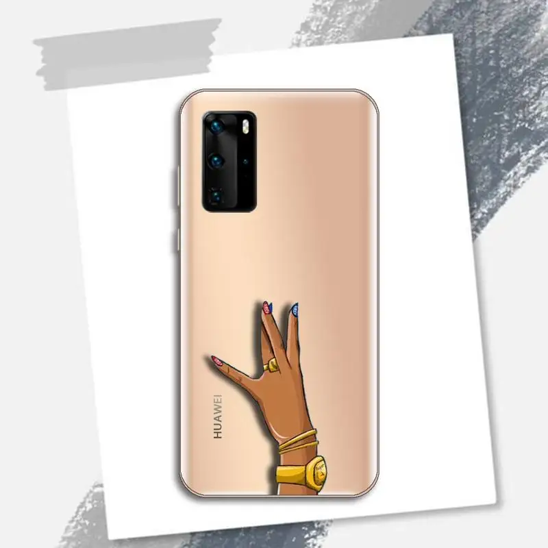 

Melanin Africa Black girl Phone Case Transparent for Huawei P honor 8 10i 20 30 40 smart 2019