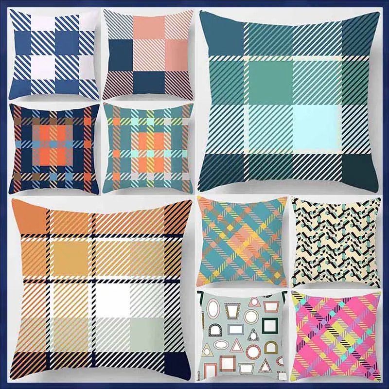 

Решетчатая декоративная подушка, искусственная наволочка для кровати, Обложка C036