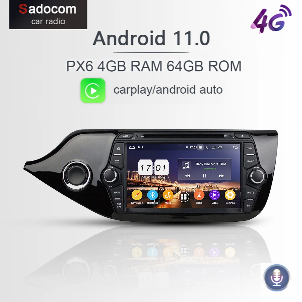 Автомагнитола 720P DSP PX6 Android 11 0 8 ядер 4 Гб ОЗУ GPS карта Glonass автомобильный DVD-плеер RDS