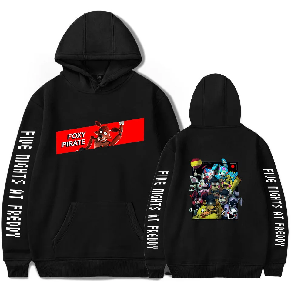 Толстовка Fnaf женская с мультяшным медведем свитшот надписью Five Nights At FNAF худи в