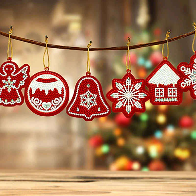 

10 DIY diamond painting Christmas tree full pendant diamonds, Christmas ornaments, special-shaped diamond embroidery
