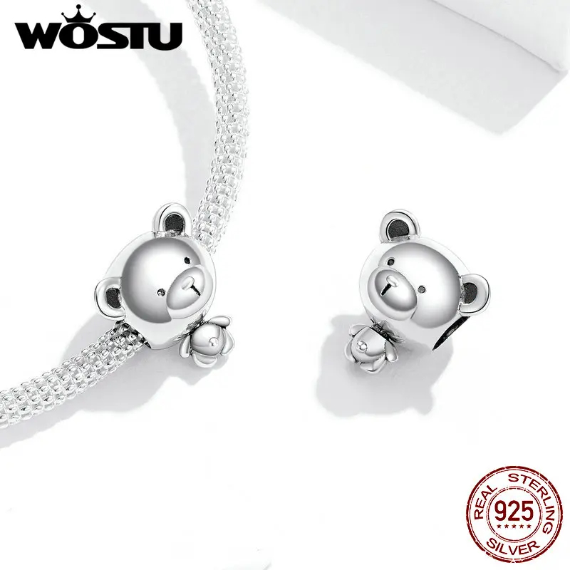 Подвеска в виде небольшого медведя из серебра 100% пробы для изготовления