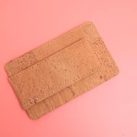 solid beige color mini magnet money clip portugal cork leather thin magnetic banknotes credit cards wallet men women