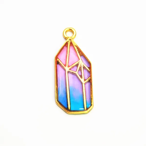 Diy клей УФ смола кристалл минеральный кластер металлическая полая Рама цвет