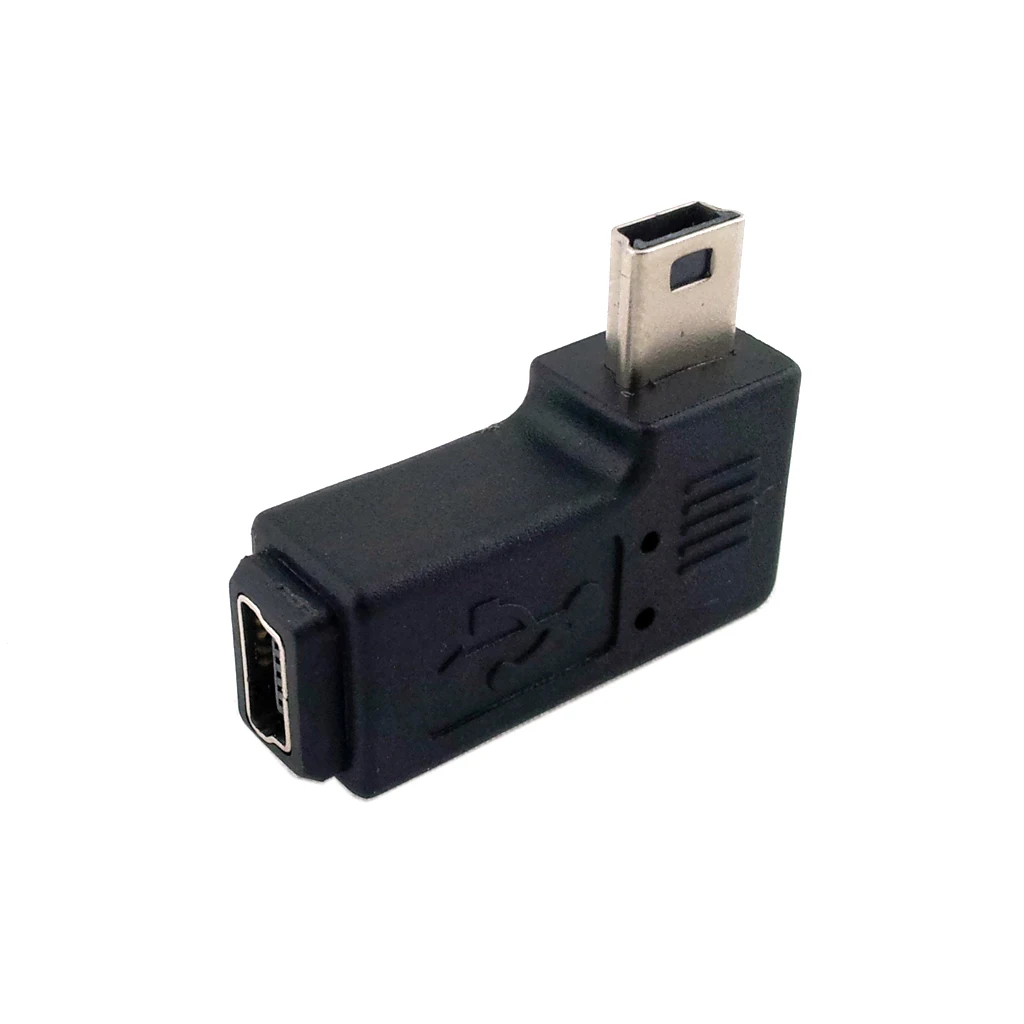 

Cablecc Mini USB 2.0 5P Male to Female M to F Extension Adapter 90 Degree Left Angled