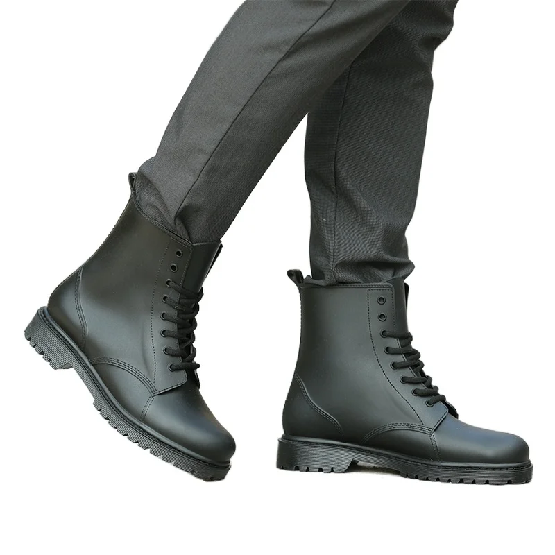 

Fashion Male European and American Martin Snow Shoes Frosted Non-slip Wear-resistant PVC Rubber Shoes Casual Short Men's Trend