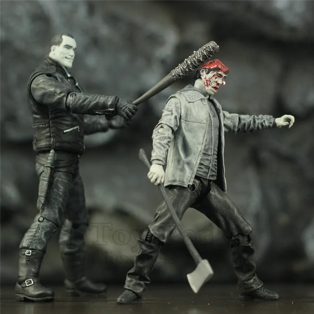 Ходячие мертвецы 5 дюймов экшн фигурка Negan & Gleen черно белая комикс МакФарлейн SDCC