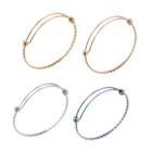 Круглая проволока для браслета, из нержавеющей стали, цвета розового золота, 55-65 мм, 1900198