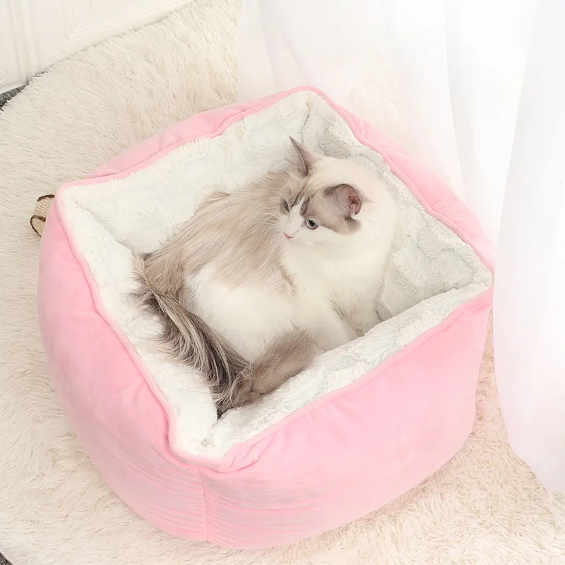 

New Product Cat Litter Kennel Removable and Washable Teddy Samoyed Autumn and Winter Plus Velvet Deep Sleep Dog Bed Pet Supplies