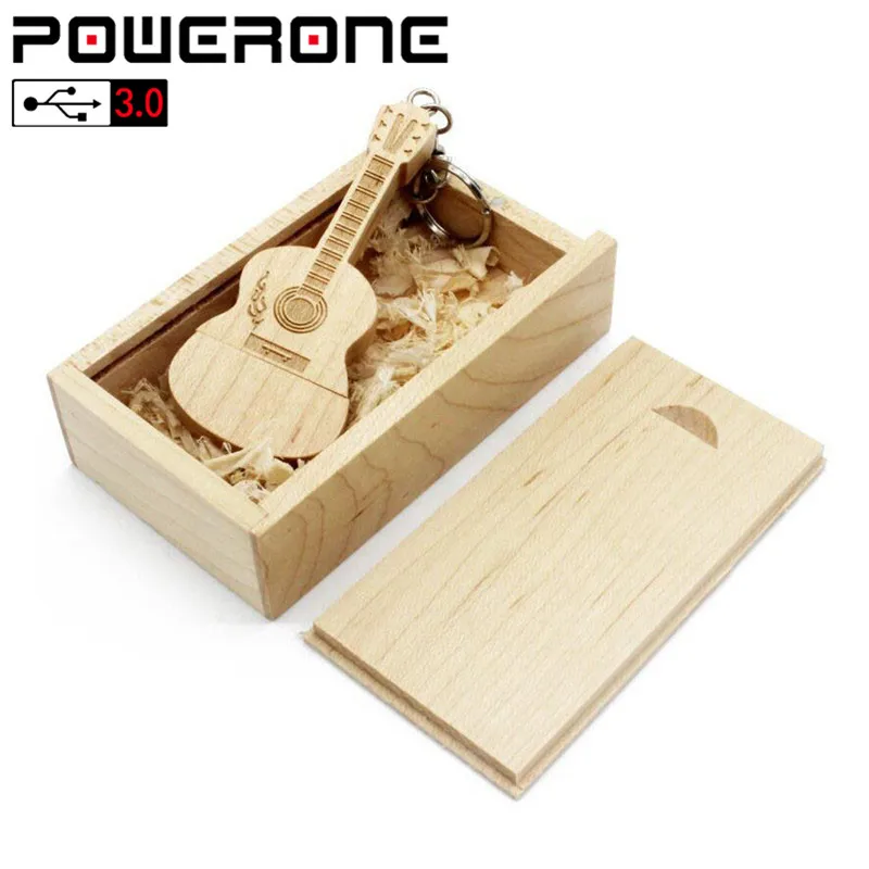 POWERONE USB 3.0 (free custom logo) Wood bamboo+box flash drive pendrive 64GB 32GB 16GB 4GB memory card personal gifts | Компьютеры и