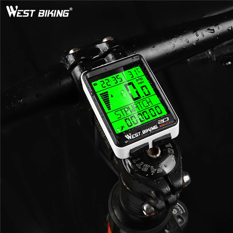 

Waterproof bicycle computer 5 languages wireless MTB bicycle odometer multi-function LED large screen speed code meter