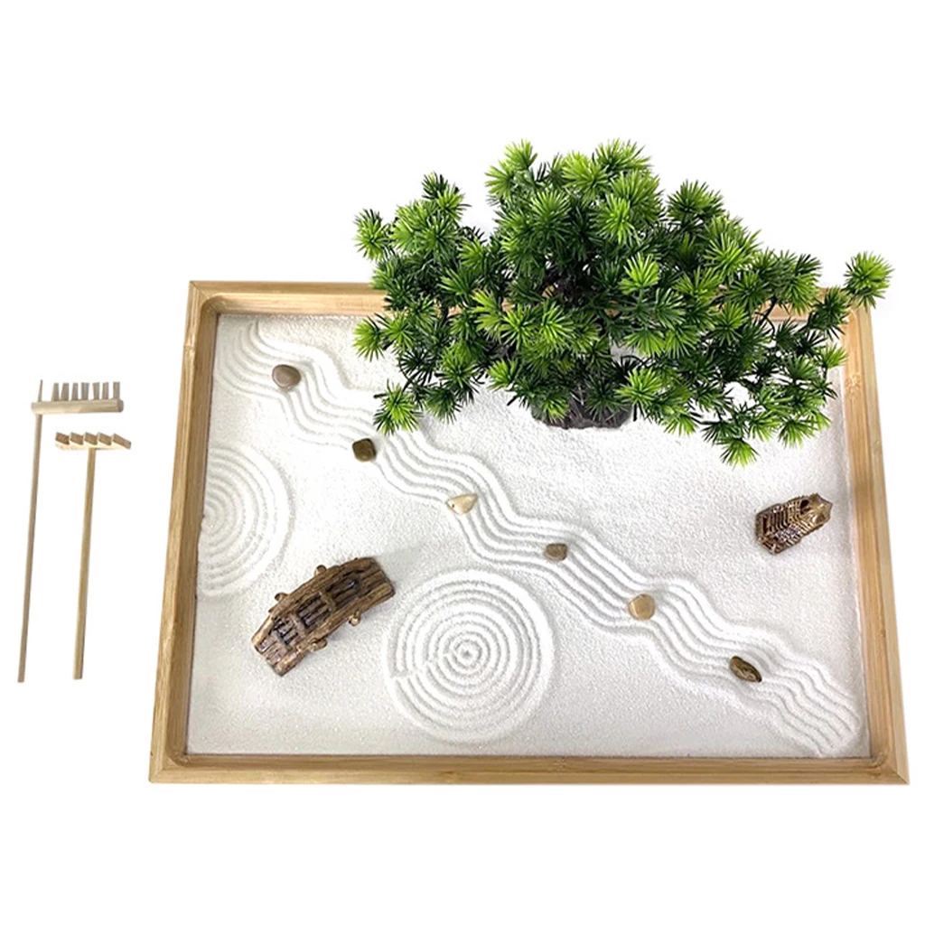 Дзен Маленький Сад Мини DIY искусственный песок бонсай скалы микро Ландшафт Декор