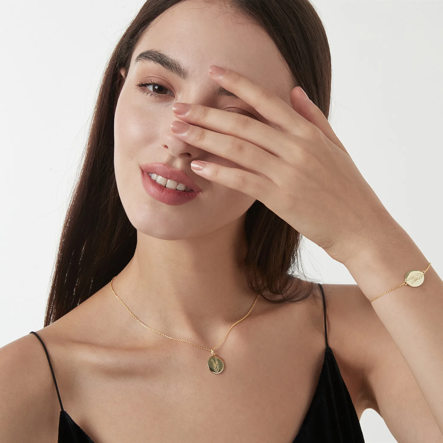 

MDEAN Coin Necklace 18K Gold Plated S925 Sterling Silver Vintage Circle Disc Special Coin Dainty Handmade Pendant Necklaces