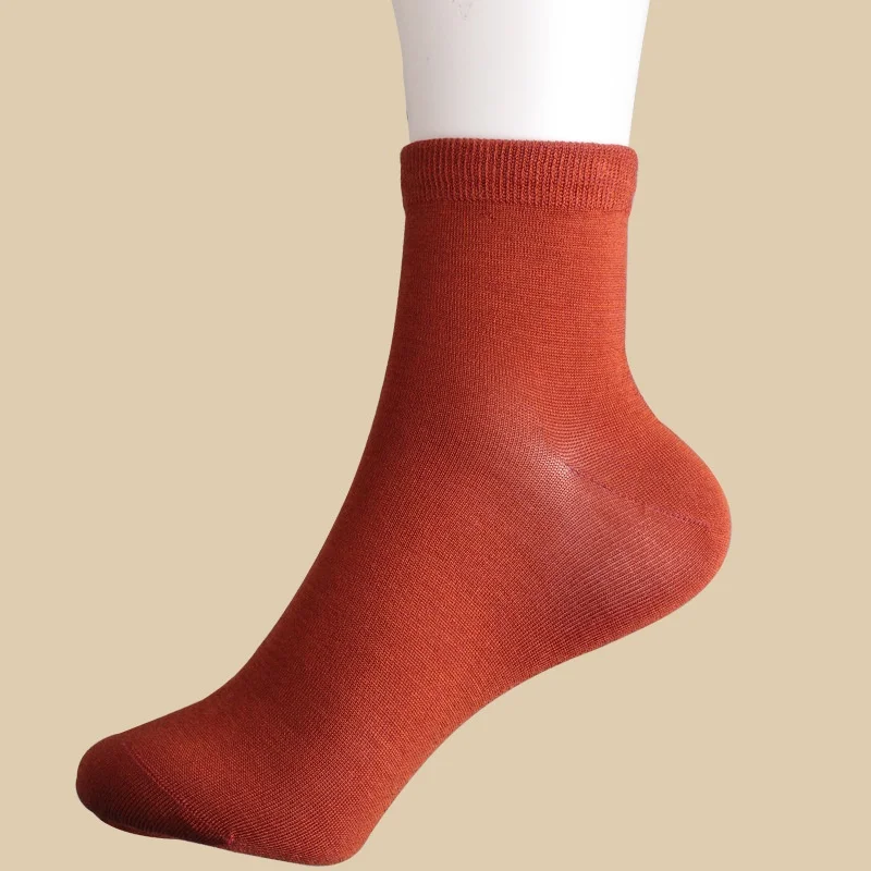 Женские носки ярких цветов из 80% натурального шелка размер ступни 22 24 см 2% хлопок