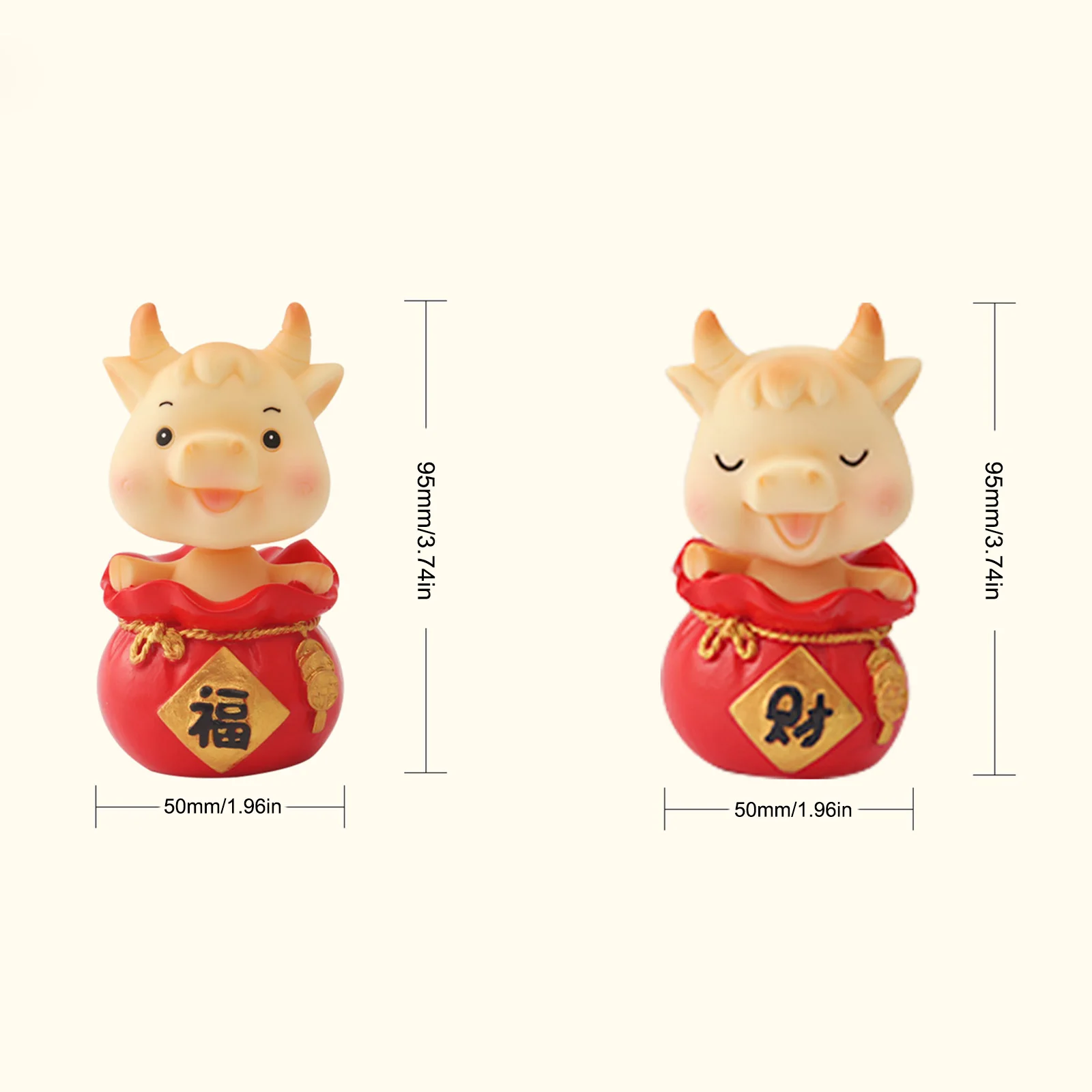 

Cattle Doll 2021 New Year Year Of The Ox Shaking Head Cow Statue Toy Blessing Souvenir Chinese Ox For 2021 Dashboard Decorations
