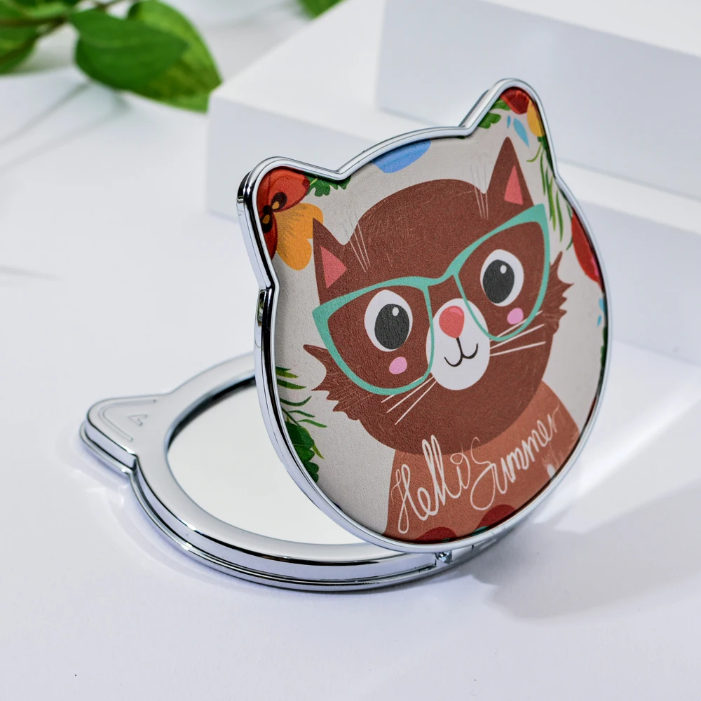 Vicney новинка 2019 милое зеркало с двойным боковым зеркалом и изображением кота мини