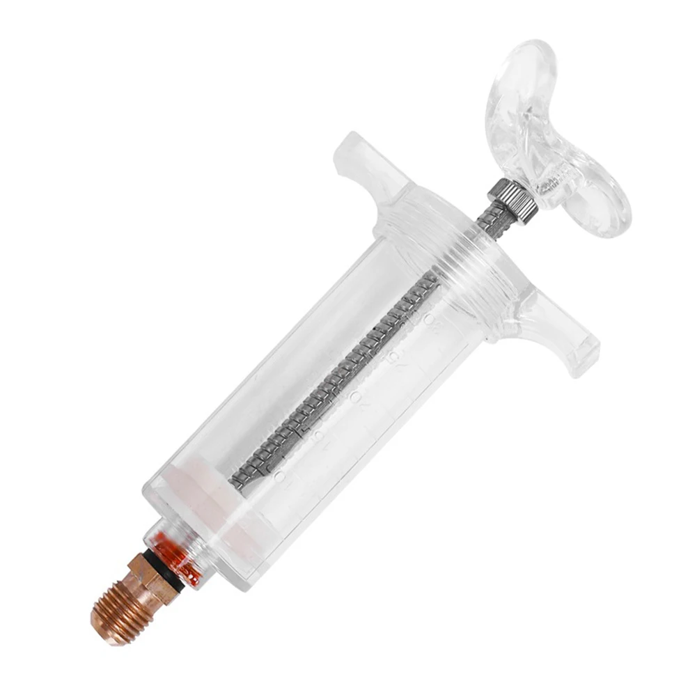 

New A/C Oil And Dye Injector With R-134a Snap Quick Coupler 1/4" SAE 1OZ Hand Turn Screw-in Coolant Filling Tube Injection Tool