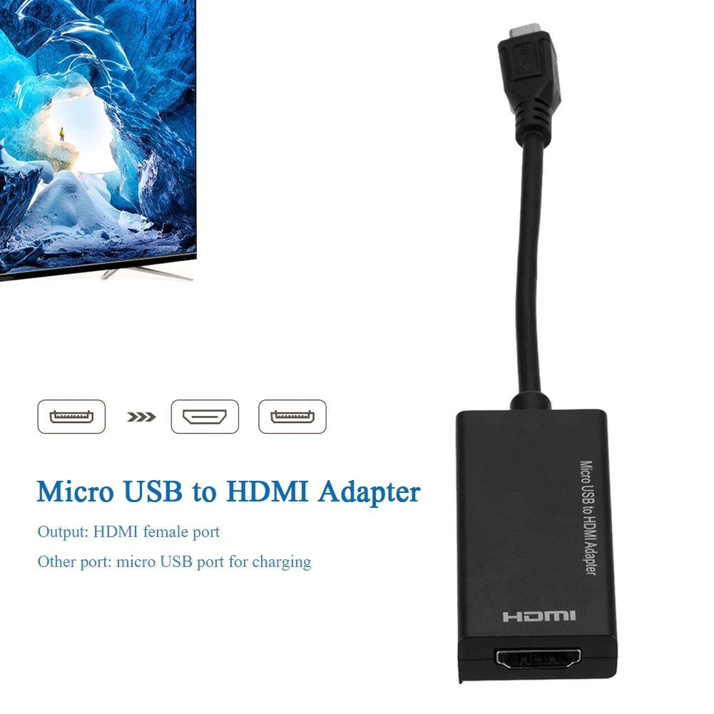 

Micro USB 2.0 to HDMI-compatible Cable Adapter Converter External Video Card Multi Monitor Adapter for Samsung HTC LG Android
