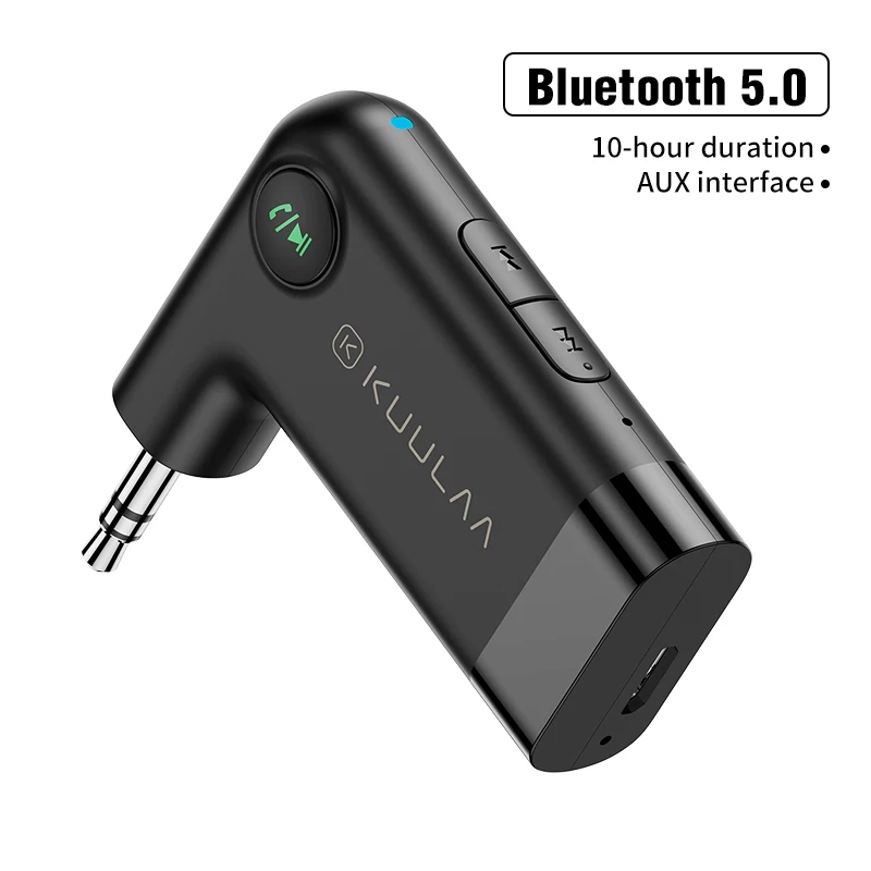 

KUULAA-MP3 3.5mm Portable Bluetooth Audio Wireless Music Handsfree Car Receiver Adapter 5.0 AUX interface Bluetooth Transmitter