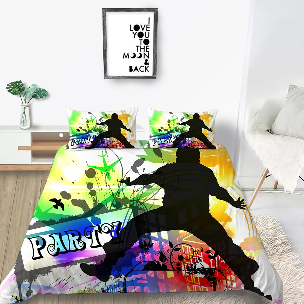 Набор постельного белья вечерние акварельный мягкий модный 3D пододеяльник