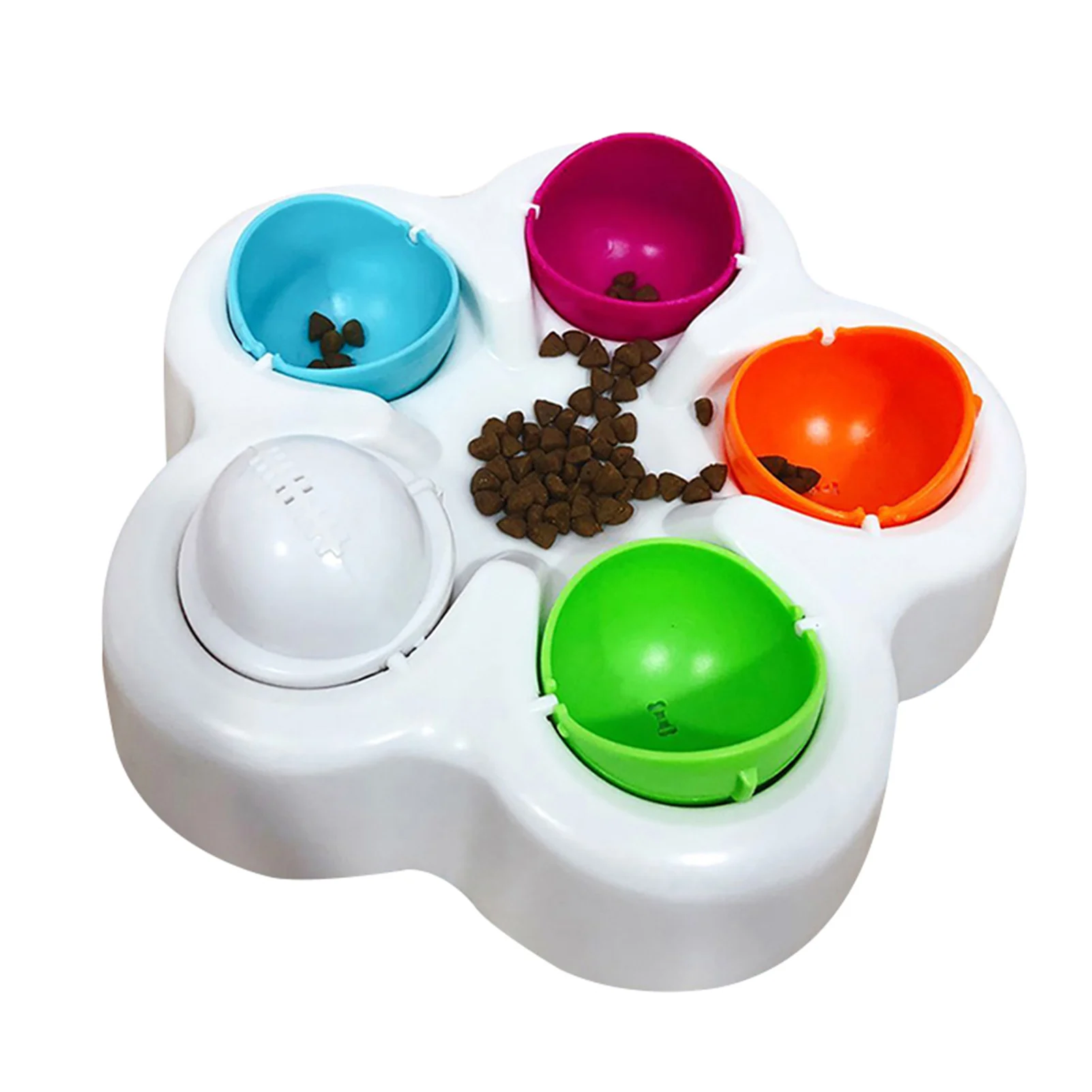 

2021 Hot Interaction Dog Puppy IQ Treat Ball Slow Feeder Bowl Pet Food Dispenser Fun IQ Training Slow Feed Food Dispensing Plate