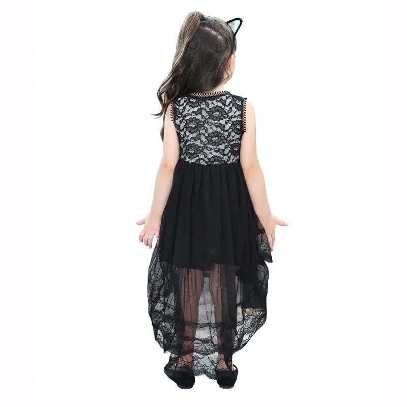 Girls Party Dress Festival Princess Children Baby Clothing Wedding Girl Clothes 2020 Lace Kids Long Tail Black | Детская одежда и