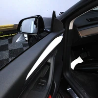 2021 new tesla carbon fiber abs interior styling scratch protection accessories for model 3 model y car door trim strip sticker