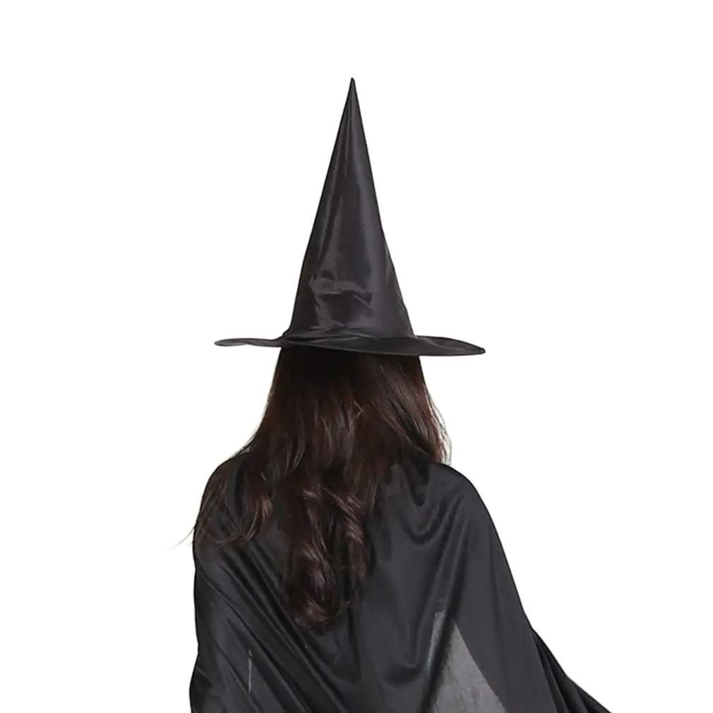2018 New Halloween Oxford Cloth Witch Wizard Hat Magic Wizard's Caps Party Toys Cosplay For Adults And Kids Black Spire | Дом и сад