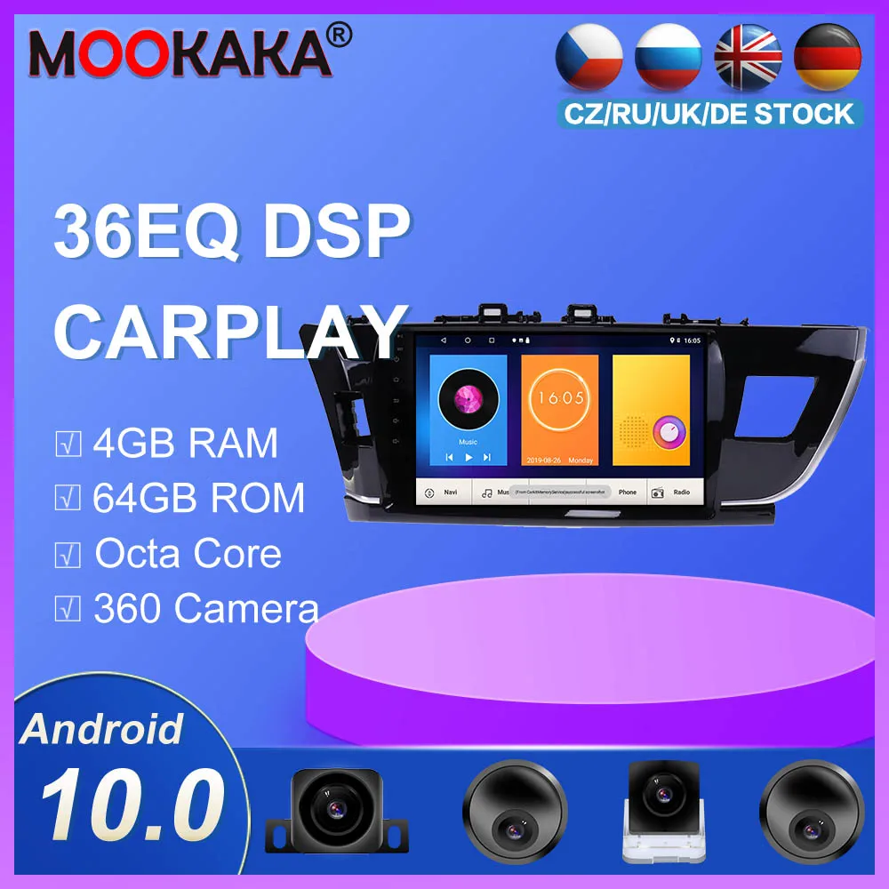 GPS навигатор радиоплеер для Toyota Corolla 2014 2015 2017 Android 10 0 мультимедийный автомобильный