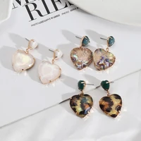 handmade abalone resin heart earrings sparkly button glitter love valentines day earrings bridesmaid jewelry wholesale