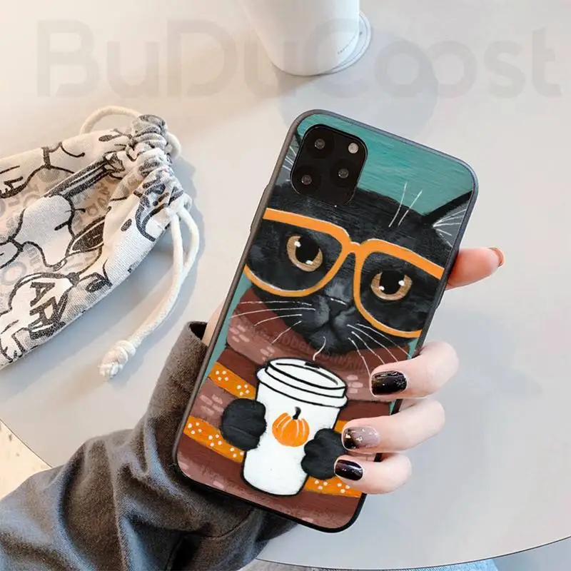 

Coffee Milk Drink Bottle Cat Phone Case For Iphone 11 Pro 11 Pro Max X XS XR XS MAX 8plus 7 6splus 5s Se 7plus SE 2020 Case