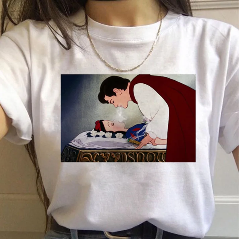 Летняя футболка Белоснежка забавная модная с принтом пародия личности Harajuku