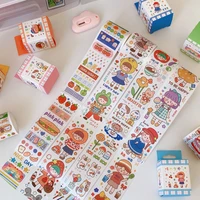 cute and paper tape diy hand account decoration can tear tape paper student cartoon bear material stickers sealing stickers