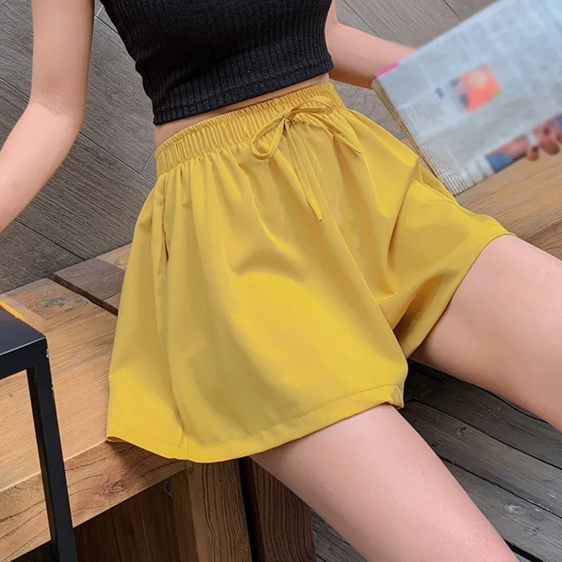 

New Shorts Women Student Summer Shorts Fashion Elastic High Waist Sweet Loose Preppy Style Plus Size Short