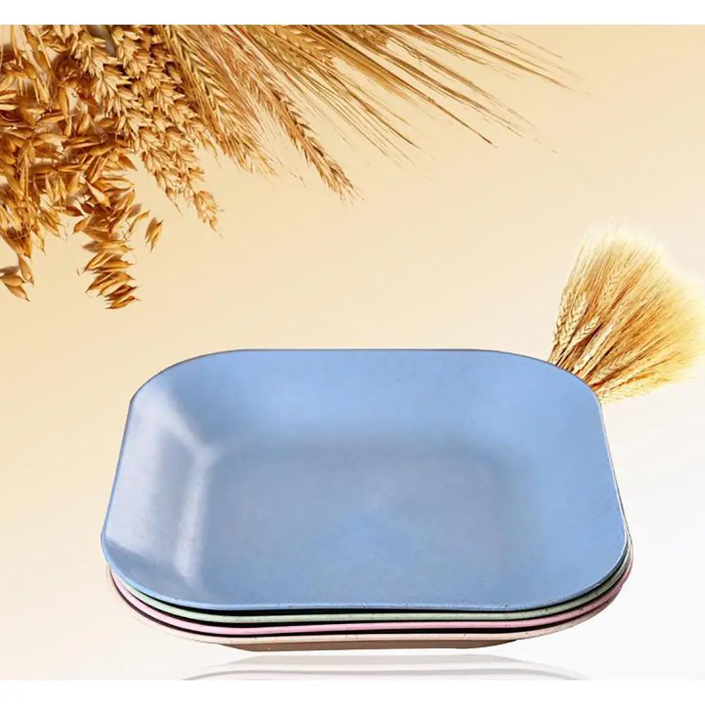 HobbyLane в скандинавском стиле квадратной формы тарелка из пшеничной соломы посуда