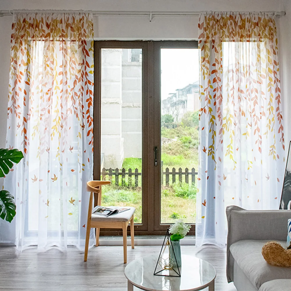 

Modern Tulle Curtains For Living Room Bedroom Bird Printed Voile Sheer Curtains For Window Tulle Curtains Drapes Home Decor