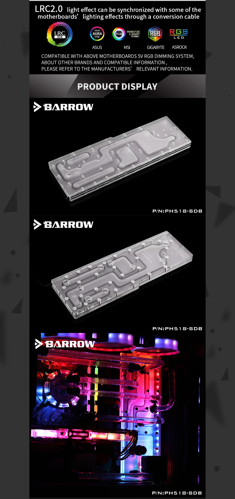 Курган PH518-SDB, водные платы для Phanteks 518 чехол, для Intel cpu водоблок и один/двойной GPU корпус