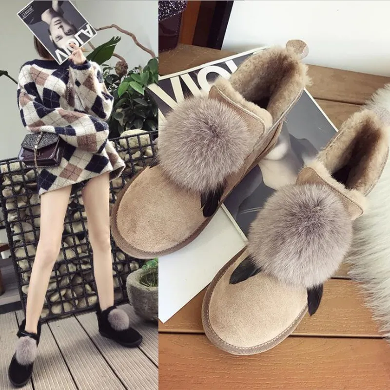 

2020 winter women's boots The New fashion Brands Thick wool snow boots comfortable warm women shoes Non-slip Casual booties
