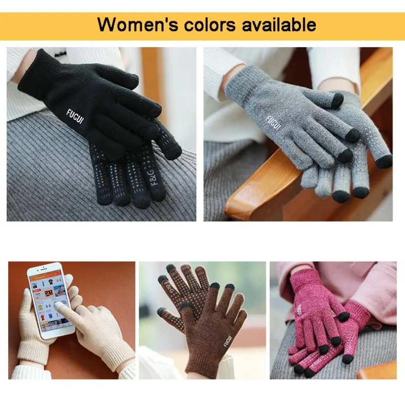 Нескользящие перчатки для сенсорных экранов влюбленных шерстяные мужчин и
