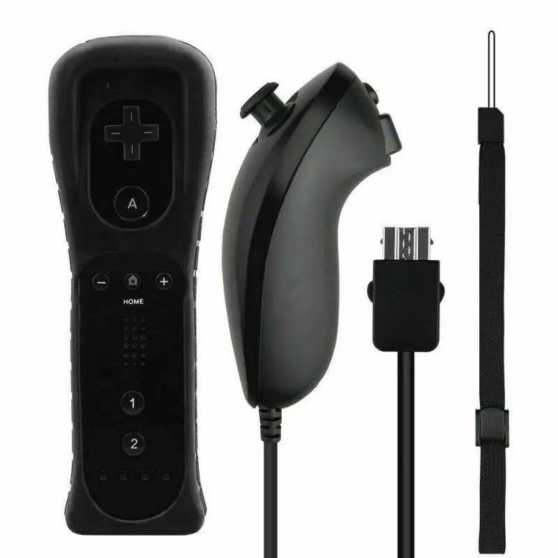 

For Nintend Wii 2In1 Set Wireless Bluetooth-compatible GamePad Controller SYNC Joystick Left Hand+Nunchuck Optional Motion Plus