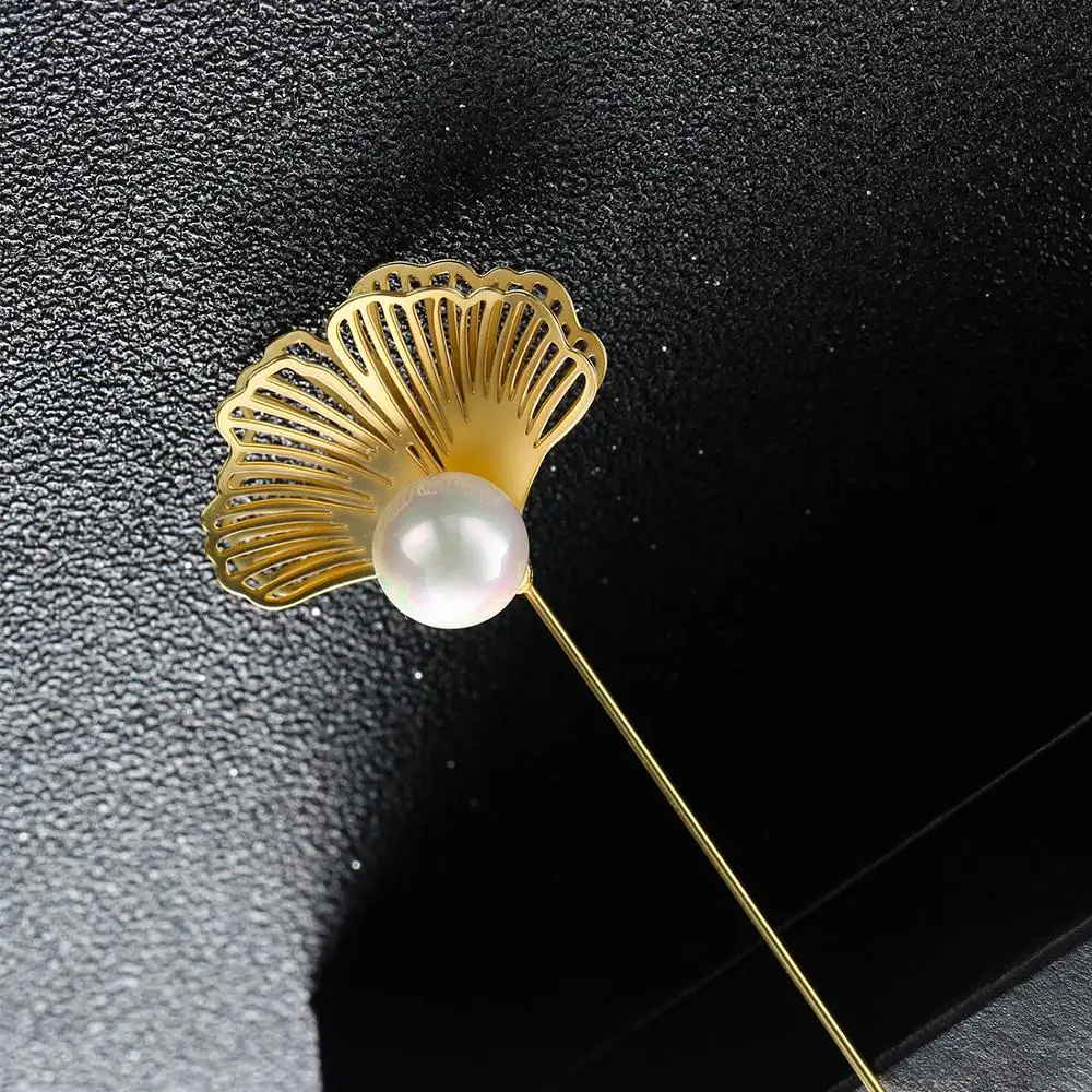 NEOGLORY Женские Элегантные Броши в виде листьев гинкго с жемчугом 2020 эффектный